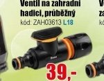 Ventil na zahradní hadici, průběžný