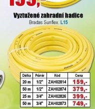 Vyztužené zahradní hadice Bradas Sunflex
