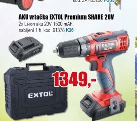 AKU vrtačka EXTOL Premium SHARE 20V