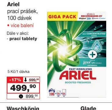 Ariel prací prášek, 100 dávek