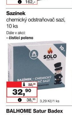 Sazínek chemický odstraňovač sazí, 10 ks