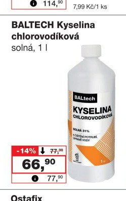 BALTECH Kyselina chlorovodíková solná, 1 l