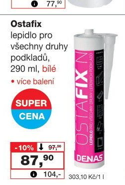 Ostafix lepidlo pro všechny druhy podkladů, 290 ml, bílé