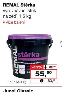 REMAL Stěrka vyrovnávací štuk na zeď, 1,5 kg