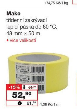 Mako třídenní zakrývací lepicí páska