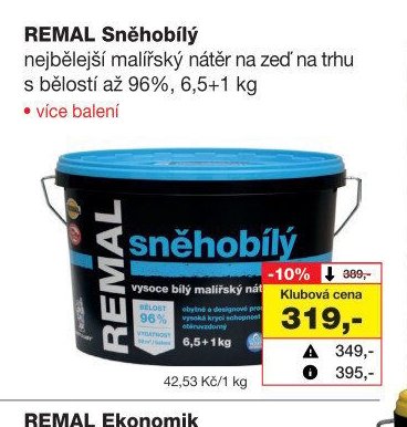 REMAL Sněhobílý malířský nátěr, 6,5+1 kg