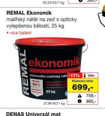 REMAL Ekonomik malířský nátěr, 25 kg