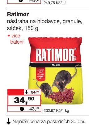 Ratimor nástraha na hlodavce, 150 g
