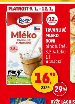 Trvanlivé mléko Boni 1 l