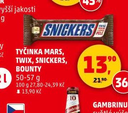 Tyčinka Mars, Twix, Snickers, Bounty 50-57 g