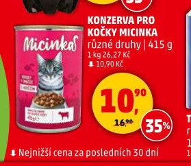 Konzerva pro kočky Micinka 415 g