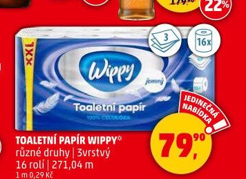 Toaletní papír Wippy 16 rolí