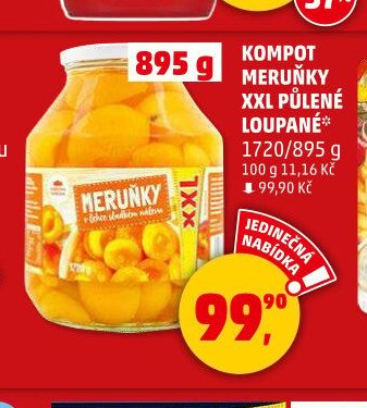 KOMPOT MERUŇKY XXL PŮLENÉ LOUPANÉ