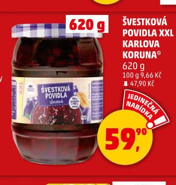 ŠVESTKOVÁ POVIDLA XXL KARLOVA KORUNA