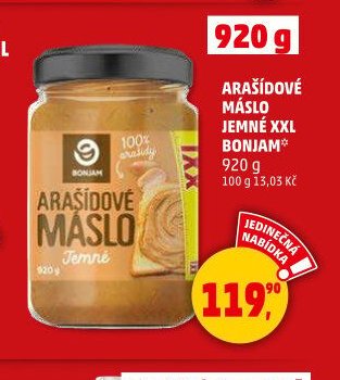 ARAŠÍDOVÉ MÁSLO JEMNÉ XXL BONJAM