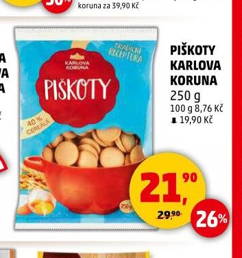 PIŠKOTY KARLOVA KORUNA 250 g