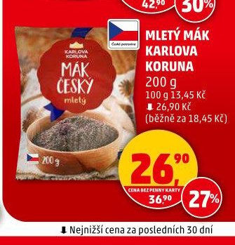 MLETÝ MÁK KARLOVA KORUNA 200 g