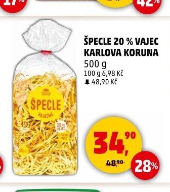 ŠPECLE 20 % VAJEC KARLOVA KORUNA