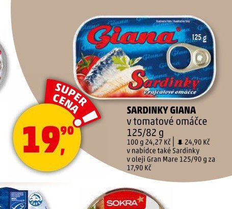 SARDINKY GIANA v tomatové omáčce