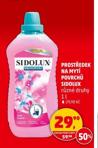 PROSTŘEDEK NA MYTÍ POVRCHŮ SIDOLUX 1 l