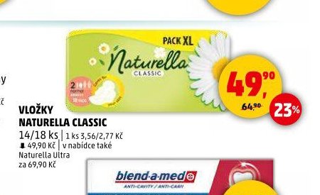 VLOŽKY NATURELLA CLASSIC 14/18 ks