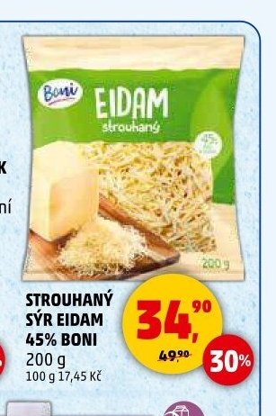 STROUHANÝ SÝR EIDAM 45% BONI