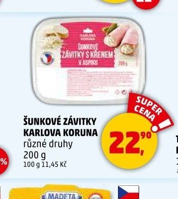 ŠUNKOVÉ ZÁVITKY KARLOVA KORUNA různé druhy 200 g