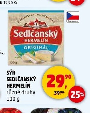 SÝR SEDLČANSKÝ HERMELÍN různé druhy 100 g