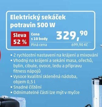Elektrický sekáček potravin 500 W