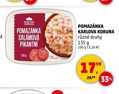 Pomazánka Karlova Koruna salámová pikantní 135 g