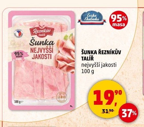 ŠUNKA ŘEZNÍKŮV TALÍŘ nejvyšší jakosti 100 g