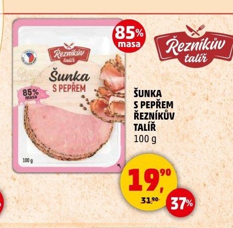 ŠUNKA S PEPŘEM ŘEZNÍKŮV TALÍŘ 100 g
