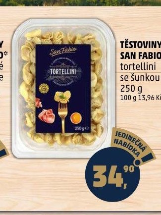TĚSTOVINY SAN FABIO tortellini se šunkou