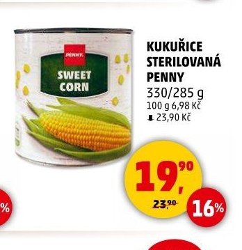 Kukuřice sterilovaná Penny