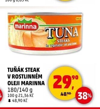 Tuňák steak v rostlinném oleji Marinna