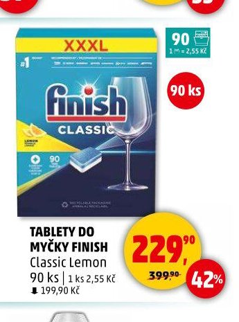 TABLETY DO MYČKY FINISH Classic Lemon 90 ks