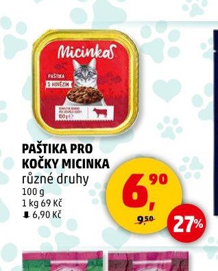 PAŠTIKA PRO KOČKY MICINKA