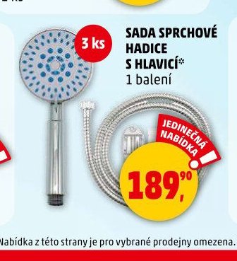 SADA SPRCHOVÉ HADICE S HLAVICÍ