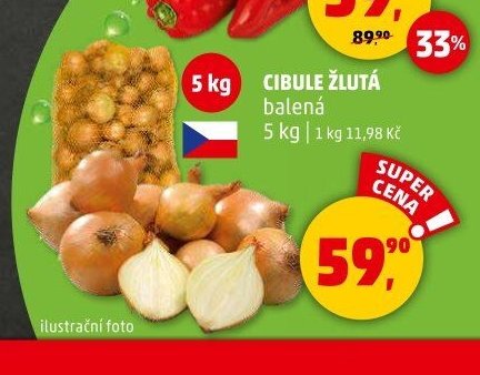 CIBULE ŽLUTÁ balená 5 kg