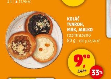 Koláč tvaroh, mák, jablko