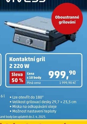 Kontaktní gril 2 220 W