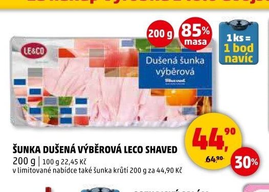 ŠUNKA DUŠENÁ VÝBĚROVÁ LECO SHAVED