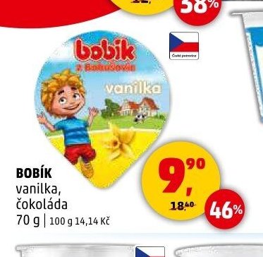Bobík vanilka, čokoláda
