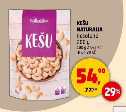 KEŠU NATURALIA nesolené 200 g