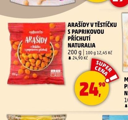 ARAŠÍDY V TĚSTÍČKU S PAPRIKOVOU PŘÍCHUTÍ NATURALIA 200 g