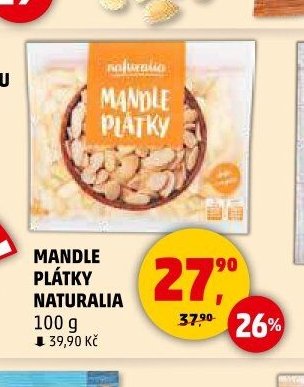 MANDLE PLÁTKY NATURALIA 100 g