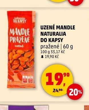 UZENÉ MANDLE NATURALIA DO KAPSY pražené | 60 g