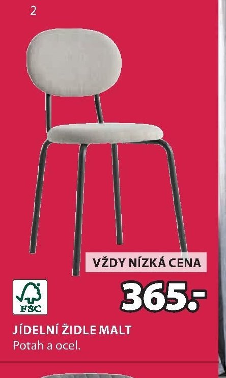 JÍDELNÍ ŽIDLE MALT