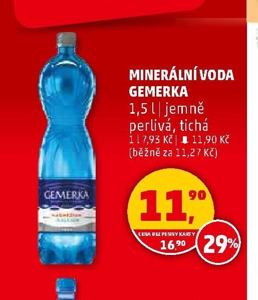 MINERÁLNÍ VODA GEMERKA 1,5 l