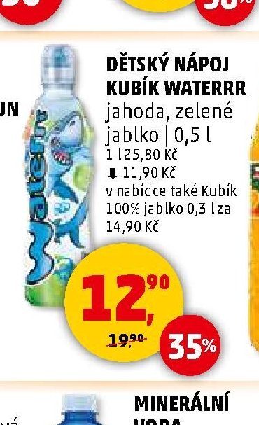 DĚTSKÝ NÁPOJ KUBÍK WATERRR jahoda, zelené jablko 0,5 l